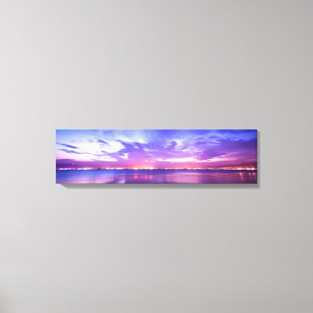 Lila Sea Sunset Reflection Panoramic Canvas (Framsida)