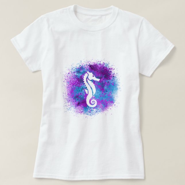 Lila Seahorse T Shirt (Design framsida)