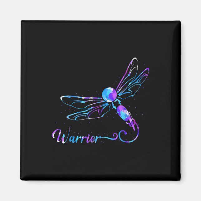 Lila Semikolon Dragonfly Suicide Prevention Magnet (Framsidan)
