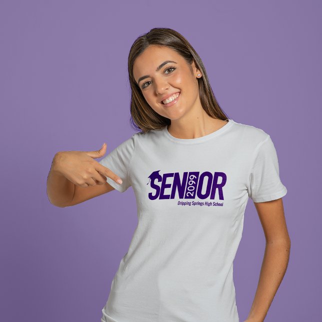 Lila SENIOR med Studentmössa T Shirt (Skapare uppladdad)