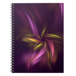 Lila Shades Abstrakt Flower Fantasy Anteckningsbok