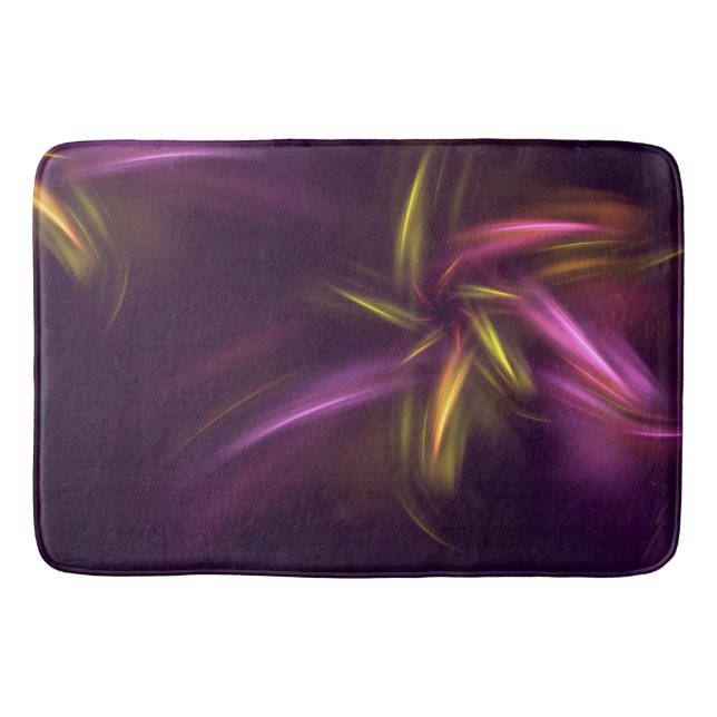 Lila Shades Abstrakt Flower Fantasy Badrumsmatta (Framsidan)