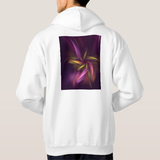 Lila Shades Abstrakt Flower Fantasy Hoodie (Baksida)