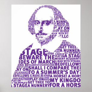 Lila Shakespeare-textdesign Poster