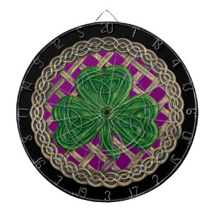 Lila Shamrock on Celtic Knots Dart Board Darttavla