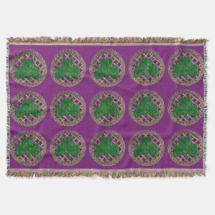 Lila Shamrock on Celtic Knott Throw Blanket Mysfilt