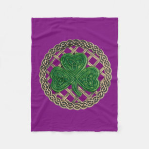 Lila Shamrock på Celtic Knots Fleece Blanket
