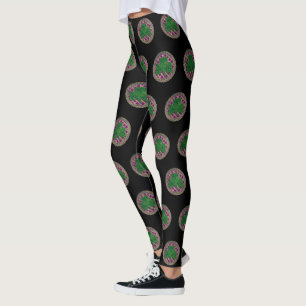 Lila Shamrock på keltiska knölar Leggings
