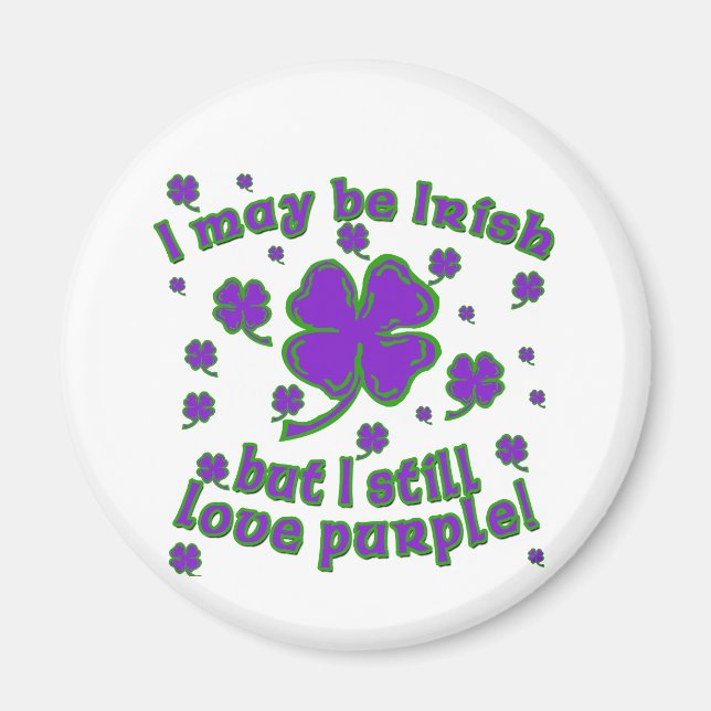 Lila Shamrock St. Patrick's Day Design Magnet (Framsidan)