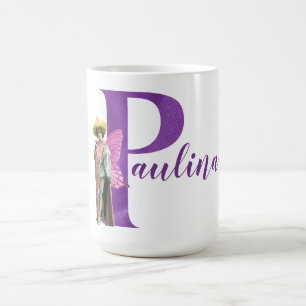 Lila Shimmer Illustrated Brev P Kaffemugg