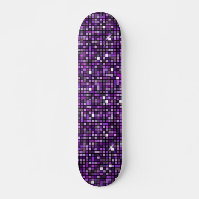 Lila Shimmer Mini Skateboard Bräda 18,5 Cm (Framsida)