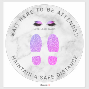 Lila Shine Beauty Salon Avstånd Golv Marker Klistermärken