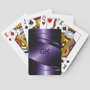 Lila Shiny Metallic Brushed Aluminium-utseende Casinokort