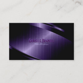 Lila Shiny Metallic Brushed Aluminium-utseende Visitkort