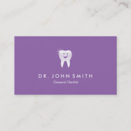 Lila Shiny Smiling Tooth Dental Möte Tidsbeställning Kort