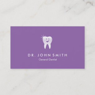 Lila Shiny Smiling Tooth Dental Möte Tidsbeställning Kort
