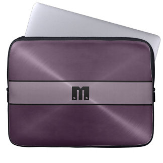 Lila Shiny Stainless Steel Metall 2 Laptop Sleeve
