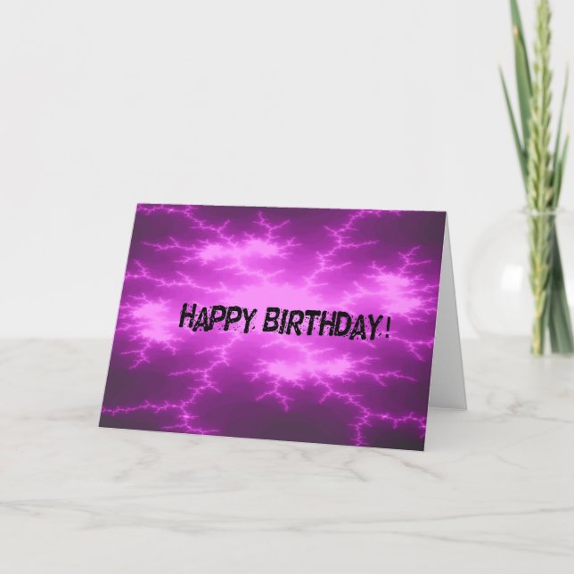Lila Shock Abstrakt Birthday Kort (Framsida)