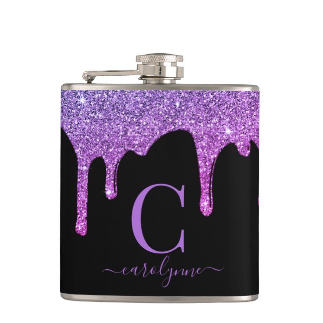 Lila Shock rosa Gnistra Glitter Drives Monogram Fickplunta (Framsidan)