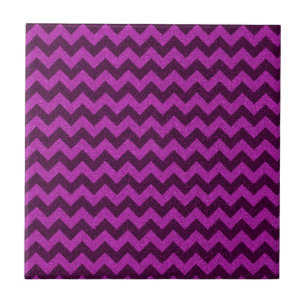 Lila Sicksack Glitter Kakelplatta