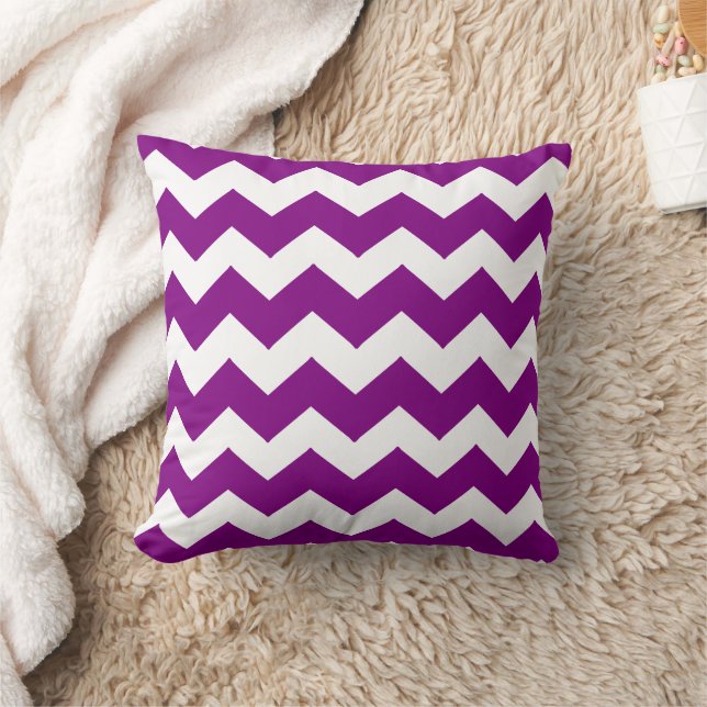 Lila sicksackdesign kudde (Filt)