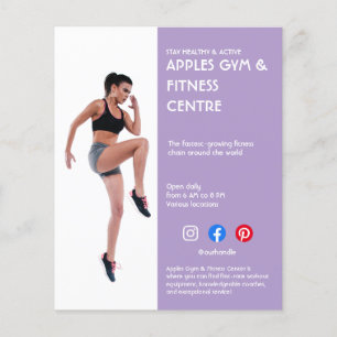 lila Sidebar Photo gym personlig träningsutrustnin Flygblad
