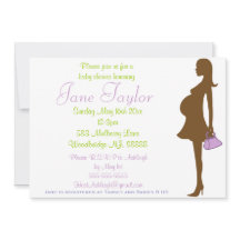 Lila Silhouette Baby Shower-inbjudningar