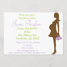 Lila Silhouette Baby Shower-inbjudningar Inbjudningar