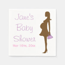 Lila Silhouette Baby Shower Napkins