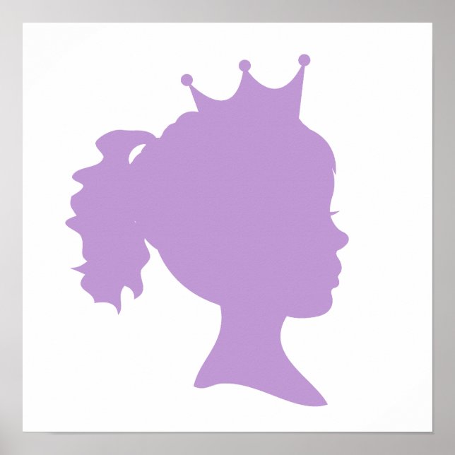 Lila Silhouette Princess T-shirts och Gifts Poster (Framsidan)