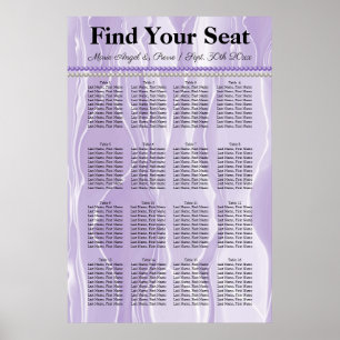 Lila Silke med sittdiagram för Lila Pearls Poster