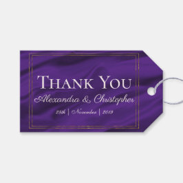 Lila Silke och Guld Bröllop Presentetikett