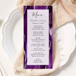 Lila Silver Agat Lavendel Bröllop Meny