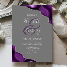 Lila Silver Agate Corners Grått Bröllop