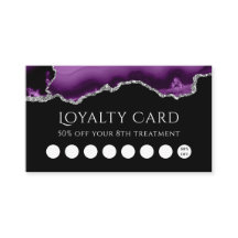 lila silver agerade på svarta förmånskort