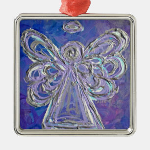 Lila Silver Angel Ornament