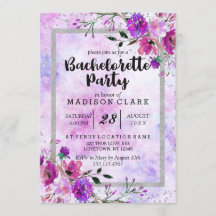 Lila & Silver Bachelorette-partiets inbjudan