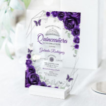 Lila Silver Blommig Quinceanera