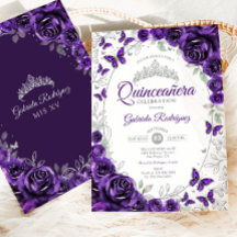 Lila Silver Blommig Quinceanera