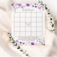 Lila silver blommigt butterfly baby bingo