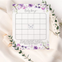 Lila silver blommigt butterfly baby bingo