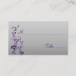 Lila, Silver Blommigt med Butterflies Place Cards Placeringskort