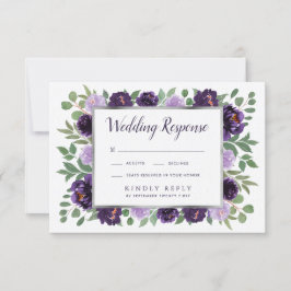 Lila Silver Blommigt Watercolor Bröllops OSA