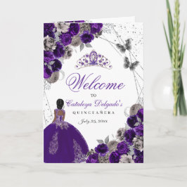 Lila Silver Butterfly Quinceanera Program
