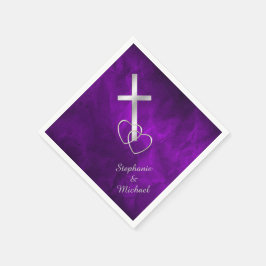 Lila Silver Christian Kor Bröllop Pappersservett