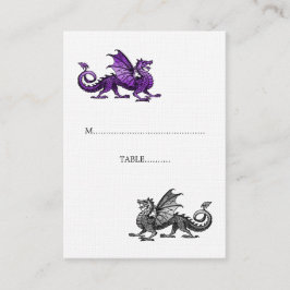 Lila Silver Dragon Bröllop Place Card Placeringskort