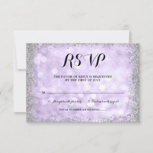 Lila Silver Faux Glitter Ljus Bat mitzvah OSA Kort