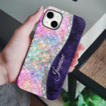 lila silver faux glitter monogram<br><div class="desc">Söt chic och elegant gigantisk härkomst glitter i enmajsregnbåge, rosa färg silver för att lila ett sött unikt gigantiskt skapat för att skydda din enhet. Vacker, modern och coola täckning för den trendviga och konsthundande höftledaren. Den här snyggten skulle vara underbar för flickor som har sparka trendig. Visa upp din...</div>