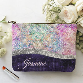 lila silver faux glitter monogram