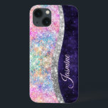 lila silver faux glitter monogram<br><div class="desc">Söt chic och elegant gigantisk härkomst glitter i enmajsregnbåge, rosa färg silver för att lila ett sött unikt gigantiskt skapat för att skydda din enhet. Vacker, modern och coola täckning för den trendviga och konsthundande höftledaren. Den här snyggten skulle vara underbar för flickor som har sparka trendig. Visa upp din...</div>